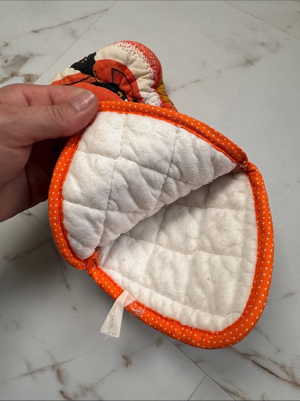 Vintage Halloween Oven Mitt Quilted Retro Ghost Pumpkin All over print